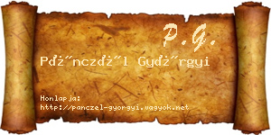Pánczél Györgyi névjegykártya